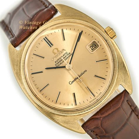 omega watch gold 18k classic|18ct gold omega constellation watch.